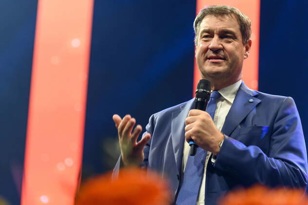 Markus Söder beim 10. Ball der Unternehmer 2022 in Halle 3C der NürnbergMesse. Nürnberg, 15.10.202323