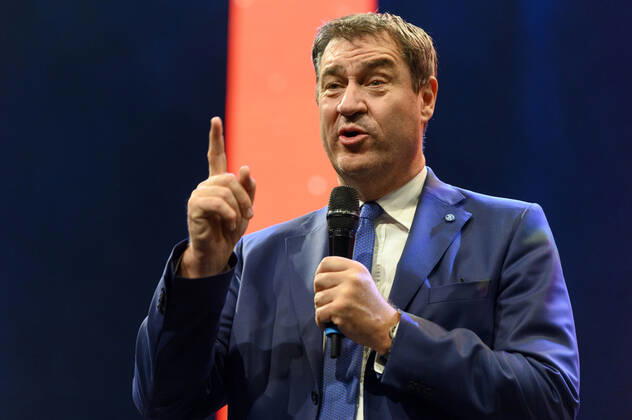 Markus Söder beim 10. Ball der Unternehmer 2022 in Halle 3C der NürnbergMesse. Nürnberg, 15.10.202323
