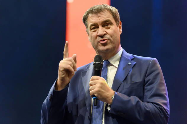 Markus Söder beim 10. Ball der Unternehmer 2022 in Halle 3C der NürnbergMesse. Nürnberg, 15.10.202323