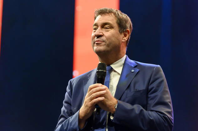 Markus Söder beim 10. Ball der Unternehmer 2022 in Halle 3C der NürnbergMesse. Nürnberg, 15.10.202323