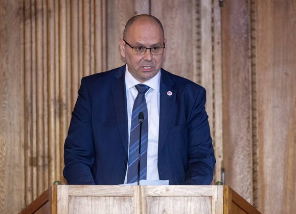 STOCKHOLM 20221018 Tomislav Ramljak from the Croatian organization Center for Missing and Exploited Children speaks during the ceremony of the Child 10 prize in the Bernadotte Library at Stockholm Palace STOCKHOLM SWEDEN x60160x,  Copyright: xStefanxJerrevang TTx CHILD 10-PRISET