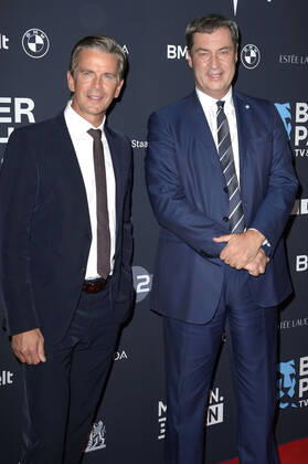 Markus Lanz und Markus Söder bei der Verleihung vom Blauer Panther - TV & Streaming Award 2022 in der BMW Welt. München, 19.10.2022