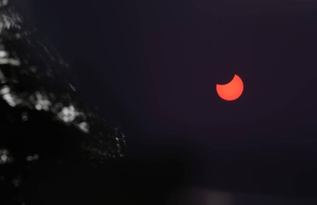 Picture shows a view of the moon partially obscuring the sun disk, This picture taken on October 25, 2022 shows a view of the moon partially obscuring the sun disk, seen behind an X-ray image as a filter, during a partial solar eclipse visible from Gaza City in the Palestinian Gaza Strip enclave. Photo by Ashraf Amra apaimages Gaza city Gaza Strip Palestinian Territory 251022_Gaza_ASH_3_00 (19) Copyright: xapaimagesxAshrafxAmrax xapaimagesx