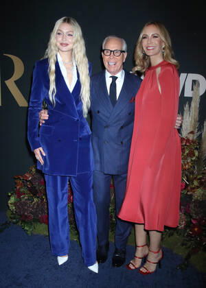 NEW YORK, NY- OCTOBER 25: Gigi Hadid, Tommy Hilfiger and Dee Ocleppo at the WWD 2022 Honors Awards at Cipriani South Street in New York City on October 25, 2022. Copyright: xRWx