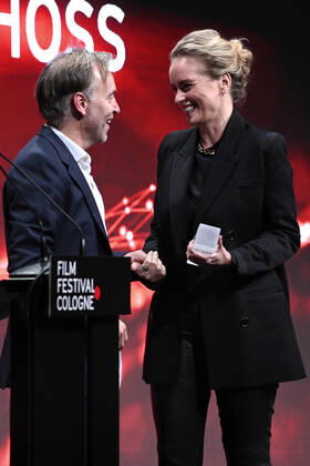Mans Marlind und Nina Hoss bei der Verleihung der Film Festival Cologne Awards auf dem 32. Film Festival Cologne 2022 im E-Werk. Köln, 27.10.2022