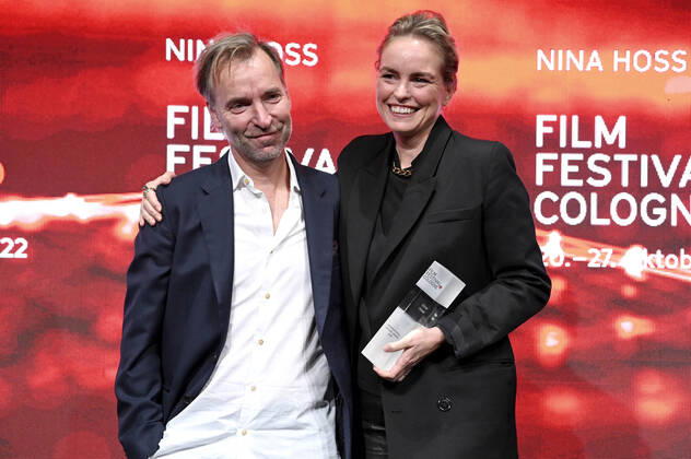 Mans Marlind und Nina Hoss bei der Verleihung der Film Festival Cologne Awards auf dem 32. Film Festival Cologne 2022 im E-Werk. Köln, 27.10.2022