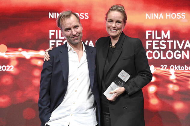 Mans Marlind und Nina Hoss bei der Verleihung der Film Festival Cologne Awards auf dem 32. Film Festival Cologne 2022 im E-Werk. Köln, 27.10.2022