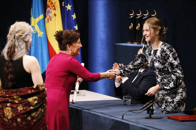 Entertainment Bilder des Tages 28-10-2022 Campoamor Princess Leonor and Flamenco singer Carmen Linares and Flamenco dancer Maria Pages laureates for Arts attend the 2022 Princess of Asturias award ceremony at the Campoamor theatre in Oviedo. No Spain Â  Copyright: xPPEx