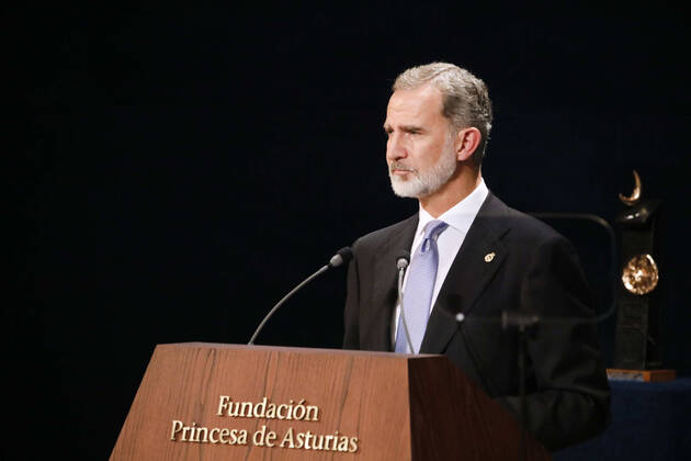 28-10-2022 Campoamor Princess Leonor and King Felipe and Queen Letizia and Princess Sofia attend the 2022 Princess of Asturias award ceremony at the Campoamor theatre in Oviedo. No Spain Â  Copyright: xPPEx
