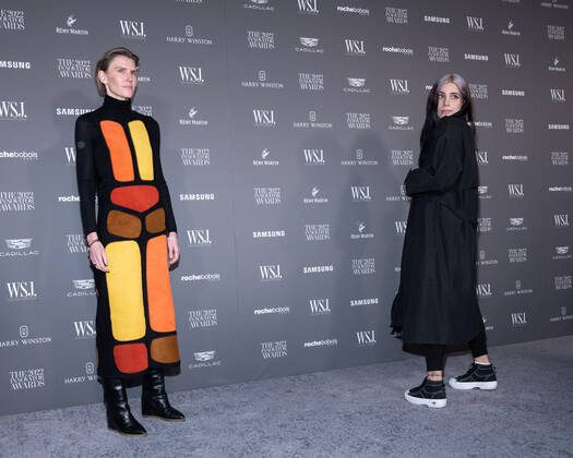 Gabriela Hearst and Nadya Tolokonnikova arrive on the red carpet for the WSJ. Magazine Innovator Awards at the Museum of Modern Art in New York City on Wednesday, November 2, 2022. 1 NYP20221102527 GabrielexHoltermann