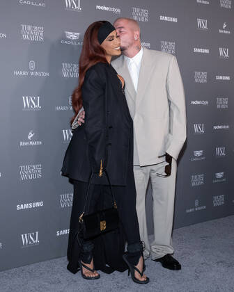 Anitta and J. Balvin arrive on the red carpet for the WSJ. Magazine Innovator Awards at the Museum of Modern Art in New York City on Wednesday, November 2, 2022. 1 NYP20221102557 GabrielexHoltermann