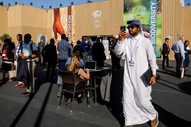 November 7, 2022, Sharm El Sheijk, South Sinai, Egypt: Participants walk in the Delegation Pavilion area on the second day of the COP27 UN Climate Change Conference, held by UNFCCC in Sharm El-Sheikh International Convention Center. COP27, running from November 6 to November 18 in Sharm El Sheikh focuses on implementation of measures already agreed during previous COPs. The Conference in Sharm El Sheikh focuses also on the most vulnerable communities as the climate crisis hardens life conditions of those already most disadvantaged. Sharm El Sheijk Egypt - ZUMAs197 20221107_zaa_s197_040 Copyright: xDominikaxZarzyckax