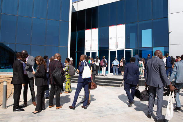 November 7, 2022, Sharm El Sheijk, South Sinai, Egypt: Participants wait to enter the plenary hall where the high level climate summit opens on the second day of the COP27 UN Climate Change Conference, held by UNFCCC in Sharm El-Sheikh International Convention Center. COP27, running from November 6 to November 18 in Sharm El Sheikh focuses on implementation of measures already agreed during previous COPs. The Conference in Sharm El Sheikh focuses also on the most vulnerable communities as the climate crisis hardens life conditions of those already most disadvantaged. Sharm El Sheijk Egypt - ZUMAs197 20221107_zaa_s197_057 Copyright: xDominikaxZarzyckax