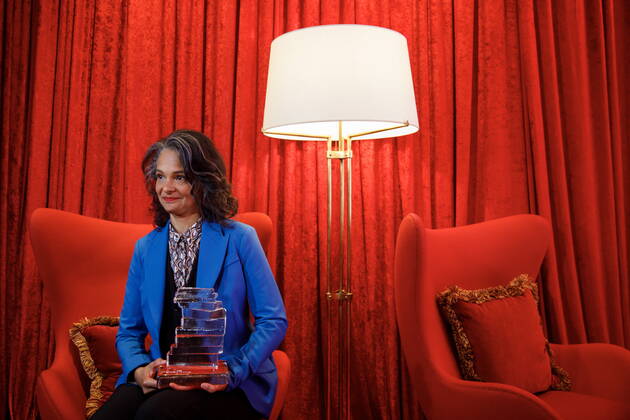 November 7, 2022, TORONTO, ON, CANADA: Suzette Mayr is photographed after accepting her award as the 2022 Scotiabank Giller Prize winner in Toronto, Monday, Nov. 7, 2022. TORONTO CANADA  - ZUMAc35_ 20221107_zaf_c35_141 Copyright: xColexBurstonx