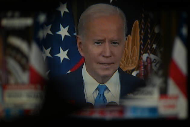 November 9, 2022, Clermont Ferrand, Auvergne Rhone Alpes, France: President Joe Biden speaks on midterm elections results. Live broadcast on CNN TV channel. Clermont-Ferrand, November 9, 2022. Clermont Ferrand France - ZUMAf173 20221109_zip_f173_012 Copyright: xAdrienxFillonx