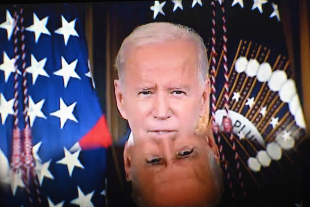 November 9, 2022, Clermont Ferrand, Auvergne Rhone Alpes, France: President Joe Biden speaks on midterm elections results. Live broadcast on CNN TV channel. Clermont-Ferrand, November 9, 2022. Clermont Ferrand France - ZUMAf173 20221109_zip_f173_016 Copyright: xAdrienxFillonx