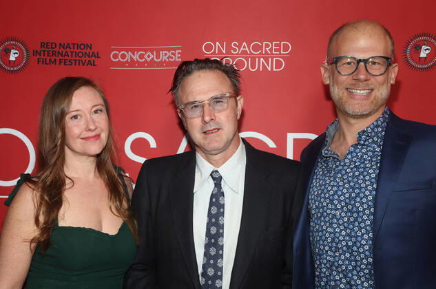 World Premiere Of Shout! Studios On Sacred Ground .Nov 12 2022 - Fine Arts Theatre - Beverly Hills United States..-PICTURED: Rebecca Harrell, David Arquette, Josh Tickell .....- : startraksphoto.com..This is an editorial, rights-managed image. Please contact Startraks Photo for licensing fee and rights information at sales@startraksphoto.com or call +1 212 414 9464 This image may not be published in any way that is, or might be deemed to be, defamatory, libelous, pornographic, or obscene. Please consult our sales department for any clarification needed prior to publication and use. Startraks Photo reserves the right to pursue unauthorized users of this material. If you are in violation of our intellectual property rights or copyright y - ZUMAa123 20221112_zaa_a123_066 Copyright: xFayesxVisionx