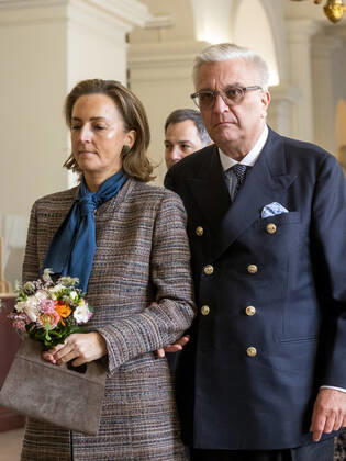 Prince Laurent and Princess Claire of Belgium pictured during the celebration of the King s Feast, at the federal parliament in Brussels, Tuesday 15 November 2022.  HATIMxKAGHAT 50727719