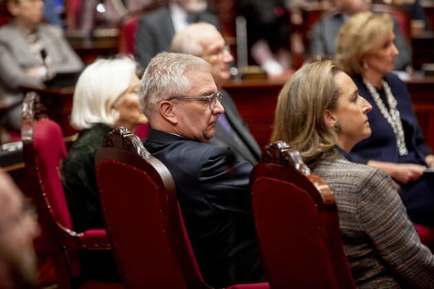 Prince Laurent and Princess Claire of Belgium pictured during the celebration of the King s Feast, at the federal parliament in Brussels, Tuesday 15 November 2022.  HATIMxKAGHAT 50728231