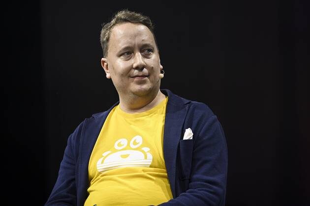 Oskari Saarenmaa, Co-founder and CEO of Aiven, pictured on stage at the Slush 2022 Startup Event in Helsinki, Finland on November 17, 2022. Helsinki Finland  Copyright: xEmmixKorhonenx LKKTF20221117155908BDAB