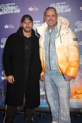 Stavros Agapiou and Fat Tony attend the Hyde Park Winter Wonderland 2022 VIP Preview Night in London. NOVEMBER 17th 2022  CMYx22482