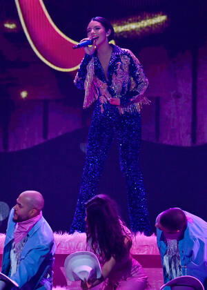 Angela Aguilar performs onstage during the 23rd annual Latin Grammy Awards at the Michelob Ultra Arena at Mandalay Bay Resort and Casino in Las Vegas, Nevada on Thursday, November 17, 2022.  LAV20221117023 JIMxRUYMEN