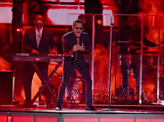 Marc Anthony performs onstage during the 23rd annual Latin Grammy Awards at the Michelob Ultra Arena at Mandalay Bay Resort and Casino in Las Vegas, Nevada on Thursday, November 17, 2022.  LAV20221117657 JIMxRUYMEN