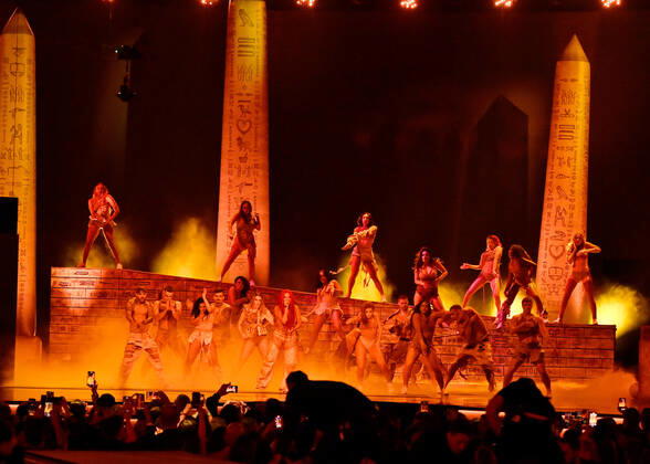 Karol G performs onstage during the 23rd annual Latin Grammy Awards at the Michelob Ultra Arena at Mandalay Bay Resort and Casino in Las Vegas, Nevada on Thursday, November 17, 2022.  LAV20221117061 JIMxRUYMEN