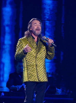 Honoree Marco Antonio Solís accepts the Person of the Year award onstage during the 23rd annual Latin Grammy Awards at the Michelob Ultra Arena at Mandalay Bay Resort and Casino in Las Vegas, Nevada on Thursday, November 17, 2022.  LAV20221117711 JIMxRUYMEN