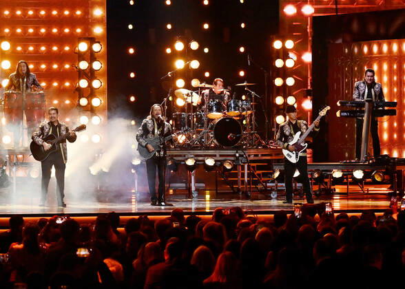 Los Bukis performs onstage during the 23rd annual Latin Grammy Awards at the Michelob Ultra Arena at Mandalay Bay Resort and Casino in Las Vegas, Nevada on Thursday, November 17, 2022.  LAV20221117081 JIMxRUYMEN