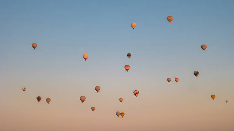 Turkey balloons Cappadocia Goreme Kapadokya , Sunrise in the mountains of Capadocia Background, Sunrise with hot air balloons in Cappadocia, Turkey balloons in Cappadocia Goreme Kapadokya, and Sunrise in the mountains of Cappadocia. Copyright: xZoonar.com FokkexBaarssenx 19153313