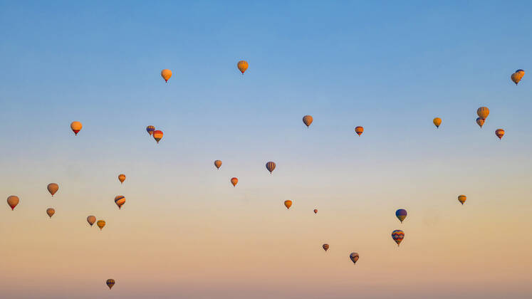 Turkey balloons Cappadocia Goreme Kapadokya , Sunrise in the mountains of Capadocia Background, Sunrise with hot air balloons in Cappadocia, Turkey balloons in Cappadocia Goreme Kapadokya, and Sunrise in the mountains of Cappadocia. Copyright: xZoonar.com FokkexBaarssenx 19156526