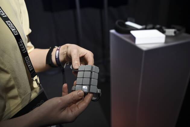Aalto University presenting hentoTouch, a discreet neuromodulating device for alcohol relapse prevention at the Slush 2022 Startup Event in Helsinki, Finland on November 18, 2022. Helsinki Finland  Copyright: xEmmixKorhonenx LKKTF20221118131126OHCP