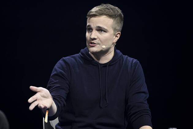 EDS. NOTE, THE NAME OF WOLT CEO ADDED. Miki Kuusi, co-founder and CEO of the Helsinki-based company Wolt at the Slush 2022 Startup Event in Helsinki, Finland on November 18, 2022. Helsinki Finland  Copyright: xEmmixKorhonenx LKKTF20221118140109LPGF