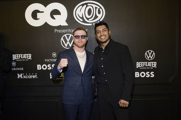 GQ Men Of tHe Year Black Carpet November 22, Mexico City, Mexico: Saul Alvarez ˜El Canelo™ and Tenoch Huerta attend the black carpet of the GQ Men Of The Year Awards at Proyecto Publicol Prim. on November 22, 2022 in Mexico City, Mexico. (Photo by Carlos Tischler Eyepix Group) Copyright: xCarlosxTischler xEyepixxGroupx CT_22112022_82068