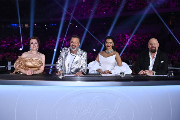 STOCKHOLM 20221125 Idol jury Kishti Tomita, Alexander Kronlund, Katia Mosally and Anders Bagge during Friday nights final in Idol in Tele2 Arena Stockholm Sweden skiing x10090x,  Copyright: xClaudioxBresciani TTx IDOL 2022 FINAL