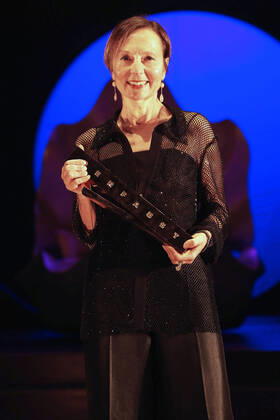 Rafaele Giovanola bei der Verleihung des Deutschen Theaterpreises Der Faust 2022 im Düsseldorfer Schauspielhaus. Düsseldorf, 26.11.2022