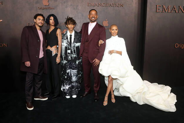 Bilder des Jahres 2022, Entertainment 11 November 30 November 2022 -Los Angeles, California - Trey Smith, Willow Smith, Jaden Smith, Will Smith, Jada Pinkett Smith. Apple Film premiere of Emancipation held at Regency Bruin Theatre in Los Angeles. Los Angeles USA - ZUMAa123 20221130_zaa_a123_253 Copyright: xFSx