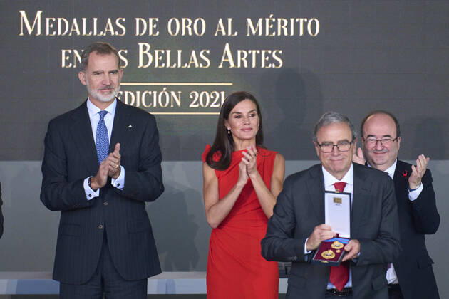 01-12-2022 Tenerife Queen Letizia and King Felipe attend the gold medal for merit of the fine arts 2021 at the Tenerife space for the arts at Santa Cruz at Tenerife. No Spain Â  Copyright: xPPEx