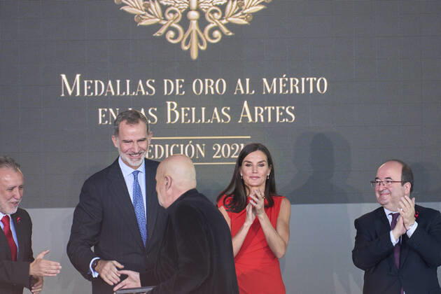 December 1, 2022: King Felipe VI of Spain, Queen Letizia of Spain attends delivery Gold Medals of Merit in Fine Arts 2021 at TEA Tenerife Espacio de las Artes on December 1, 2022 in Santa Cruz de Tenerife, Spain - ZUMAg15_ 20221201_zaf_g15_060 Copyright: xJackxAbuinx