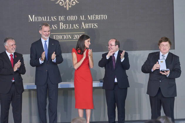 December 1, 2022: King Felipe VI of Spain, Queen Letizia of Spain attends delivery Gold Medals of Merit in Fine Arts 2021 at TEA Tenerife Espacio de las Artes on December 1, 2022 in Santa Cruz de Tenerife, Spain - ZUMAg15_ 20221201_zaf_g15_050 Copyright: xJackxAbuinx