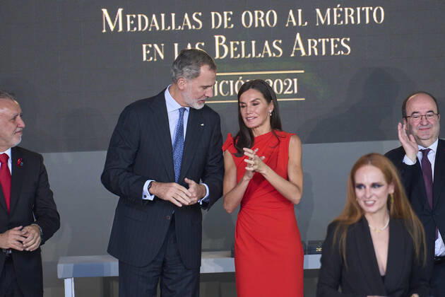December 1, 2022: King Felipe VI of Spain, Queen Letizia of Spain attends delivery Gold Medals of Merit in Fine Arts 2021 at TEA Tenerife Espacio de las Artes on December 1, 2022 in Santa Cruz de Tenerife, Spain - ZUMAg15_ 20221201_zaf_g15_033 Copyright: xJackxAbuinx
