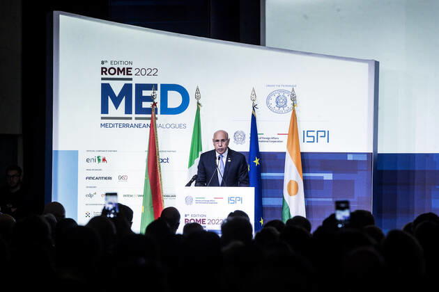 December 2, 2022, Roma, Italia: Mauritania President Mohamed Cheikh El Ghazouani during the Farnesina event Rome Med 2022, Mediterranean Dialogues Farnesina, Rome, Italy, 02 December 2022.ANSA ANGELO CARCONI Roma Italia - ZUMAa110 20221202_zaf_a110_002 Copyright: xAngeloxCarconix