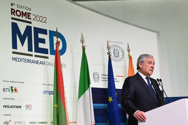 December 2, 2022, Rome, Italy: Italy s Minister for Foreign Affairs, Antonio Tajani, during Rome MED 2022 - Mediterranean Dialogues in Rome, 2 December 2022. ANSA CLAUDIO PERI Rome Italy  - ZUMAa110 20221202_zaf_a110_009 Copyright: xAnsa ClaudioxPerix