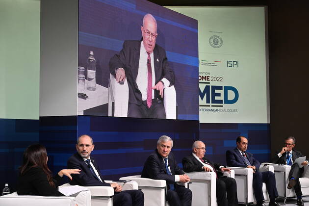 December 2, 2022, Rome, Italy: Italy s Minister for Foreign Affairs, Antonio Tajani, partidipates in After Ukraine: global order(s) reshaping panel on occasion of Rome MED 2022 - Mediterranean Dialogues in Rome, 2 December 2022. ANSA CLAUDIO PERI Rome Italy  - ZUMAa110 20221202_zaf_a110_015 Copyright: xAnsa ClaudioxPerix