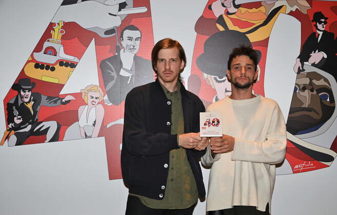 Torinoi,Italy Torino Film Festival 40th edition photocall awards ceremony In the picture:OLD TRIKS director Edoardo Pasquini and Viktor Ivanov Special Jury Prize Spazio Italia Italian Short Film Competition  Copyright: xNickxZonnax xipa-agency.netx xNickxZonnax IPA_IPA34882873