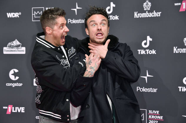 Bilder des Jahres 2022, Entertainment 12 Dezember Entertainment Themen der Woche KW49 Beatzarre und Dag-Alexis Kopplin von SDP bei der 23. Verleihung der 1Live Krone 2022 in der Jahrhunderthalle. Bochum, 08.12.2022