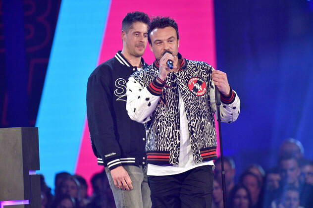 Vincent Stein und Dag-Alexis Kopplin von SDP bei der 23. Verleihung der 1Live Krone 2022 in der Jahrhunderthalle. Bochum, 08.12.2022