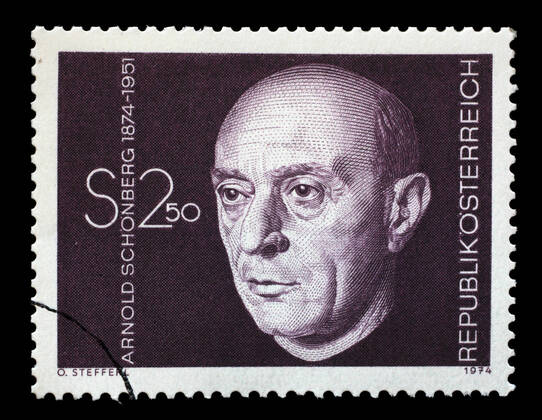 RECORD DATE NOT STATED Stamp printed in Austria shows Arnold Schonberg, composer, circa 1974 , 22069522.jpg, arnold, austria, austrian, card, collection, collector, communication, composer, conductor, connection, correspondence, date, delivery, dodecaphony, educator, expressionism, franz, history, hobby, image, letter, mail, mark, musicologist, philatelist, philately, postage, postage stamp, postcard, postman, relationship, retro, schoenberg, schonberg, stamp, twelve-tone technique, vintage, walter, zigzag,