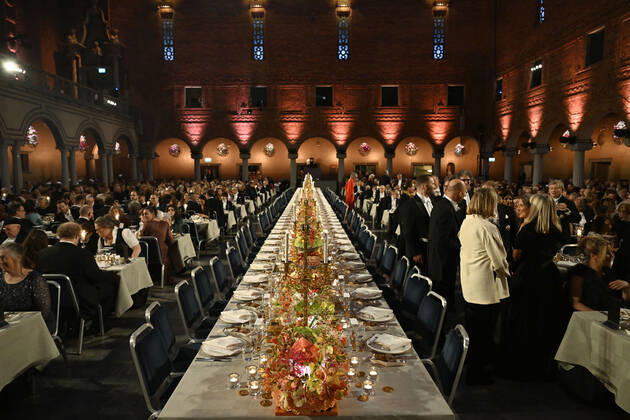 STOCKHOLM 20221210 The setting during the Nobel Banquet in the City Hall in Stockholm on Saturday STOCKHOLM Sweden x10050x,  Copyright: xPontusxLundahl TTx NOBEL 2022 BANKETTEN